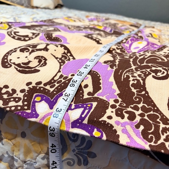 Kate Spade Sleeveless Keiran Cream and Purple Paisley Midi Structured Dress,12 - Picture 12 of 13